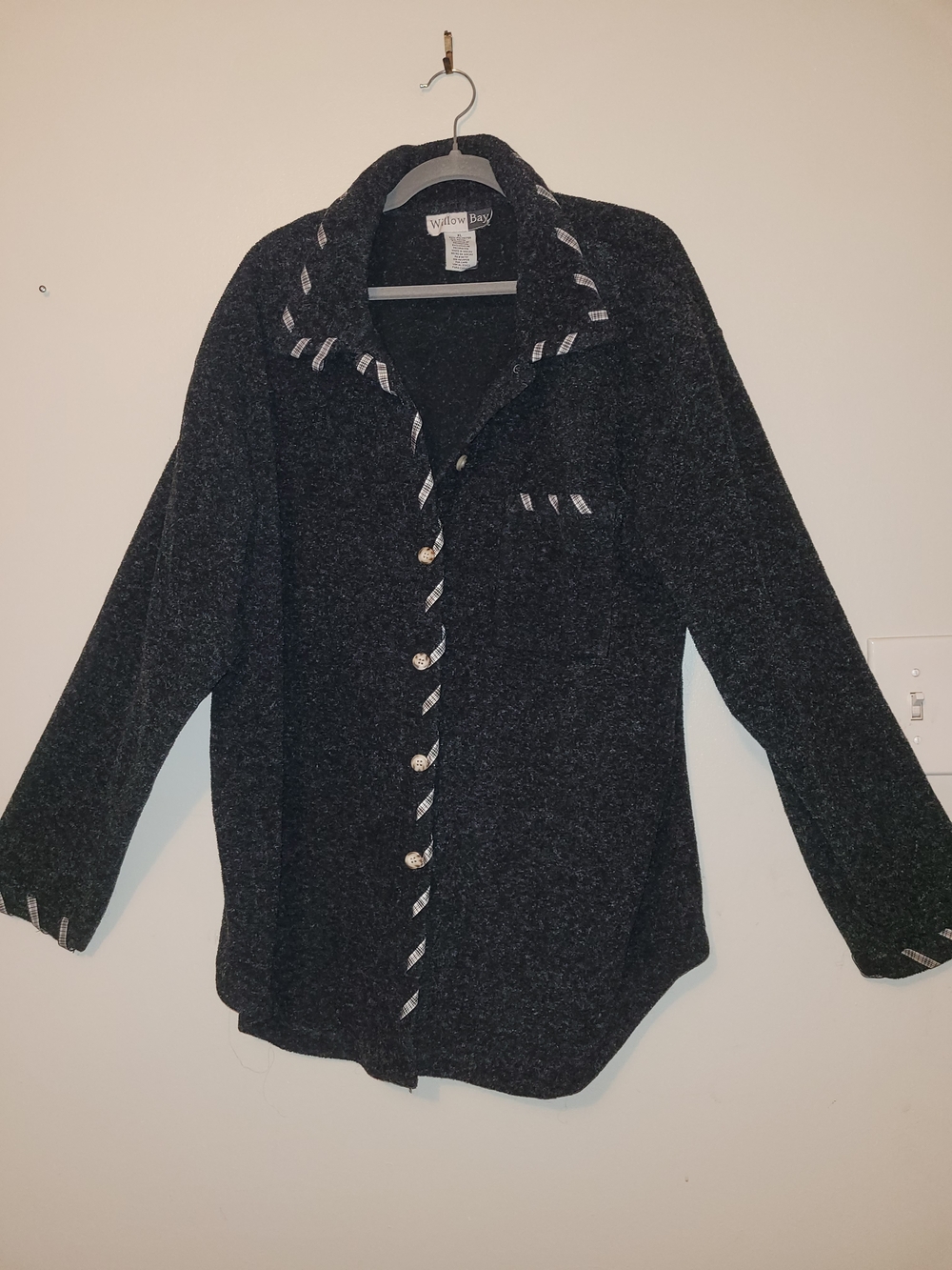 Willow Bay Black Textured Button-Front Jacket